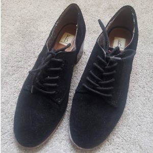 Ellen Degeneres Black Suede Phoebe Oxford Pumps Heels - Women's Size 6.5
